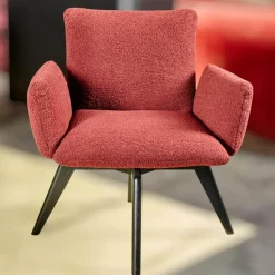 Bielefelder Werkstätten Einzelstühle|Stuhl Heaven Dining XL Stoff Lucie BW1788-111 Rot Holzuntergestell