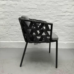 Vincent Sheppard Einzelstühle|Stuhl Leo Dining Chair Lava mit Sitz- und Rückenkissen Stoff Savanne Zink