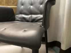 Walter Knoll Einzelstühle|Stuhl Liz Wood 1323 Leder Congress 1399 Dark Bronze Braun Gestell Eiche Geflammt