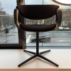 Walter Knoll Einzelstühle|Stuhl Lox 1354 Bezug Steelcut 2 190 Vierfußkreuz Aluminium Drehbar Pulverbeschichtet Schwarz