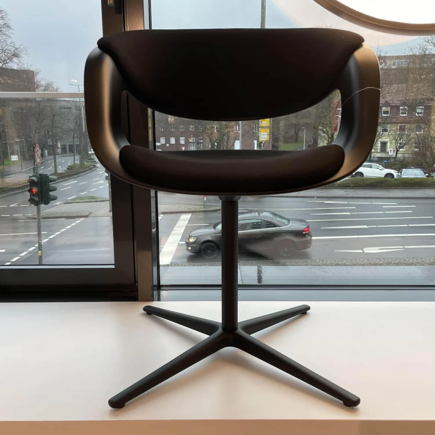 Walter Knoll Einzelstühle|Stuhl Lox 1354 Bezug Steelcut 2 190 Vierfußkreuz Aluminium Drehbar Pulverbeschichtet Schwarz