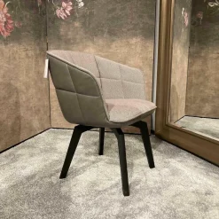 Freifrau Einzelstühle|Stuhl Marla Armchair High Schwarz Eiche Stoffbezug Opera Fango