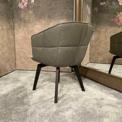 Freifrau Einzelstühle|Stuhl Marla Armchair High Schwarz Eiche Stoffbezug Opera Fango