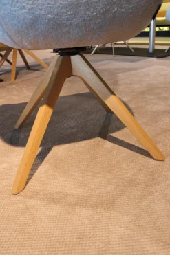 Venjakob Einzelstühle|Stuhl Marleen Stoff Frankfurt Grau Gestell Wildeiche Geölt