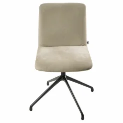 Riva Stuhlsets|Stuhl Materia Soft Leder Nabuk 101 Conchiglia Gestell Aluminium Anthrazitgrau Lackiert