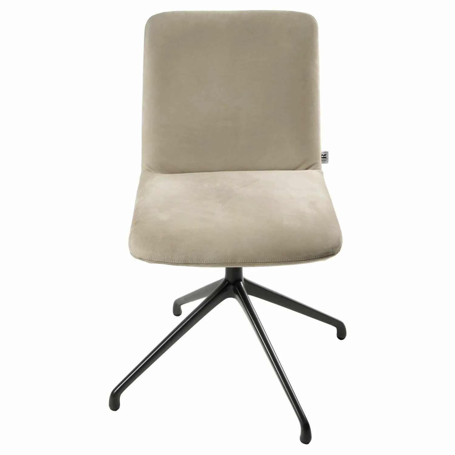 Riva Stuhlsets|Stuhl Materia Soft Leder Nabuk 101 Conchiglia Gestell Aluminium Anthrazitgrau Lackiert