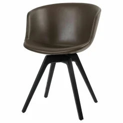 Fredericia Stuhlsets|Stuhl Mono V3 Anilinleder Buttero Marrone Braun Gestell Eiche Schwarz Gebeizt