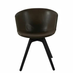 Fredericia Stuhlsets|Stuhl Mono V3 Anilinleder Buttero Marrone Braun Gestell Eiche Schwarz Gebeizt