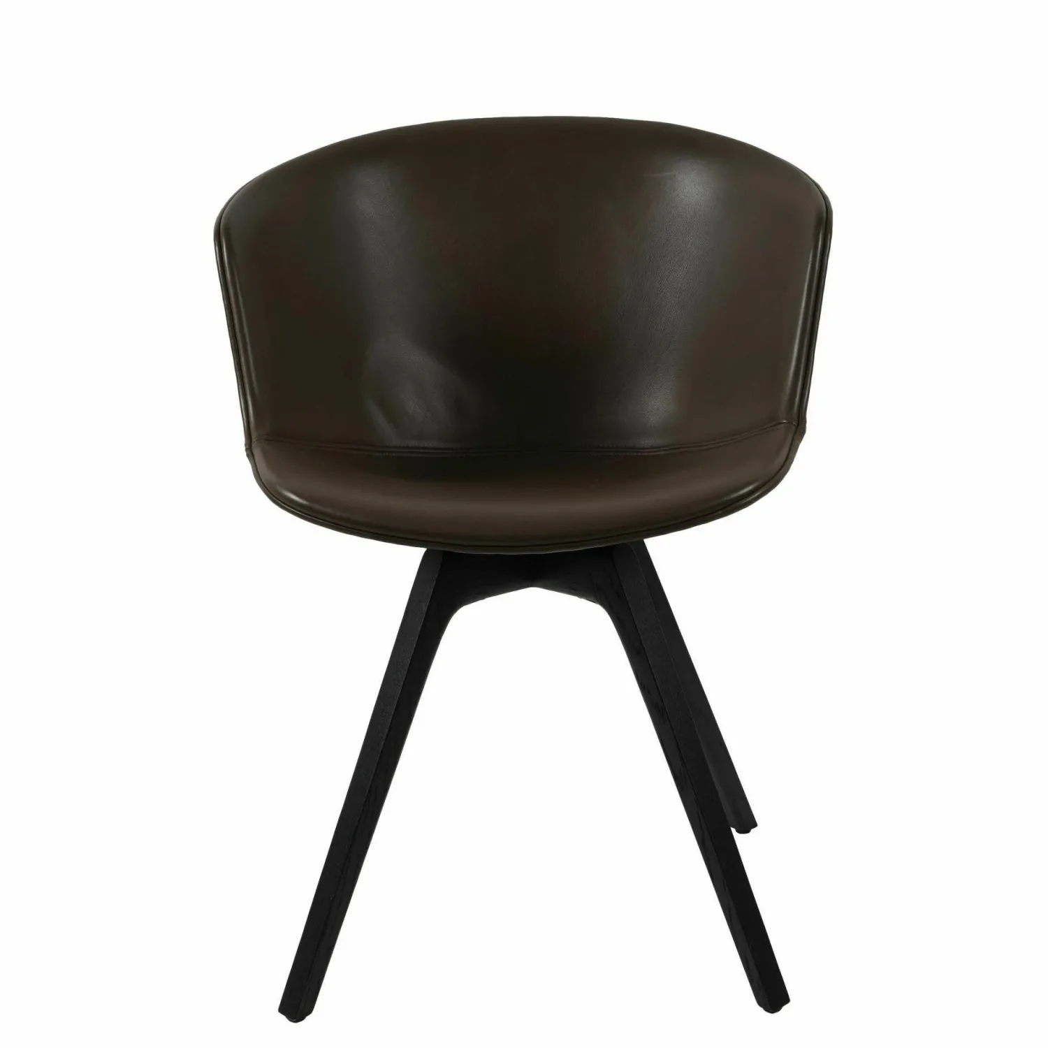 Fredericia Stuhlsets|Stuhl Mono V3 Anilinleder Buttero Marrone Braun Gestell Eiche Schwarz Gebeizt