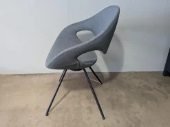 Tonon Einzelstühle|Stuhl Moon Stoff Dunkelgrau 4 MC Füße Schwarz