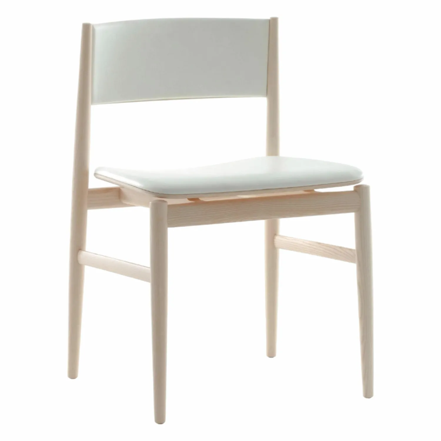 Porro Einzelstühle|Stuhl Neve Leder Pelle P11-001 Gestell Eschenholz Natur W36