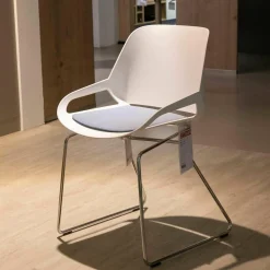 Aeris Einzelstühle|Stuhl Numo 1 Sitzschale Kunststoff Weiß Gestell Chrom Glanz