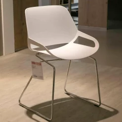Aeris Einzelstühle|Stuhl Numo 1 Sitzschale Kunststoff Weiß Gestell Chrom Glanz