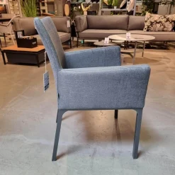 Stern Gartenstühle|Stuhl Outdoor Artus Outdoorstoff Dunkelgrau Schiefergrau Meliert Gestell Aluminium Anthrazit