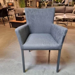 Stern Gartenstühle|Stuhl Outdoor Artus Outdoorstoff Dunkelgrau Schiefergrau Meliert Gestell Aluminium Anthrazit