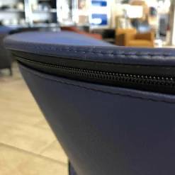 Dauphin Einzelstühle|Stuhl Perillo Leder Dunkelblau Kreuzfuß Verchromt