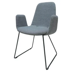 KFF Einzelstühle|Stuhl Plies Stoff Hallingdal 116 Weiß-Grau Drahtkufengestell Eisenblank M15