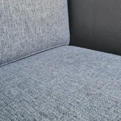 Bielefelder Werkstätten Einzelstühle|Stuhl Polo Dining Mit Armlehne Sitz Stoff Noah Grau Rücken Leder Normandie Schwarz Füße Eiche Schwarz Gebeizt