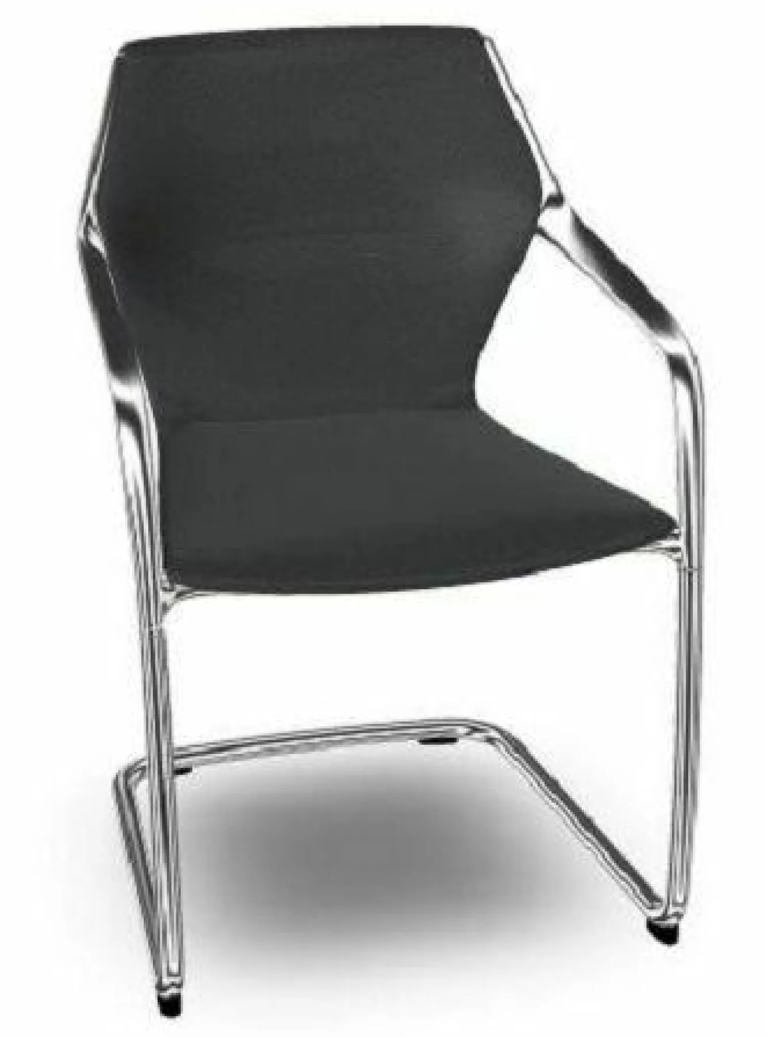 Brunner Einzelstühle|Stuhl Ray 9206/A Leder Torro 5 2999 Black Schwarz Gestell Rundstahl Verchromt