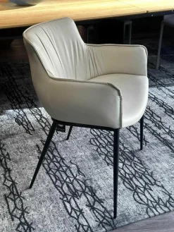 Cattelan Italia Einzelstühle|Stuhl Rhonda Softleder 948 Lino Beige