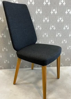 Hülsta Einzelstühle|Stuhl S800 Stoff 4503 Antrahrazit Füße Eiche