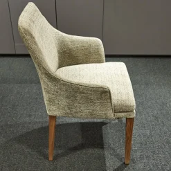 Bielefelder Werkstätten Einzelstühle|Stuhl Saloni Stoff Franca D-121 Beige Grau mit Armlehne