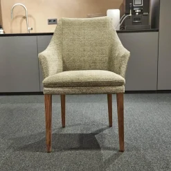 Bielefelder Werkstätten Einzelstühle|Stuhl Saloni Stoff Franca D-121 Beige Grau mit Armlehne