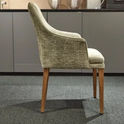 Bielefelder Werkstätten Einzelstühle|Stuhl Saloni Stoff Franca D-121 Beige Grau mit Armlehne