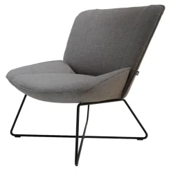 Rolf Benz Einzelstühle|Stuhl SE383 Bezug Stoff 05.217 Blaugrau Metallfuß Lackiert Verkehrsschwarz