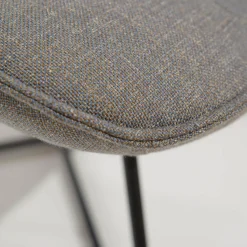 Rolf Benz Einzelstühle|Stuhl SE383 Bezug Stoff 05.217 Blaugrau Metallfuß Lackiert Verkehrsschwarz