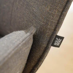 Rolf Benz Einzelstühle|Stuhl SE383 Bezug Stoff 05.217 Blaugrau Metallfuß Lackiert Verkehrsschwarz