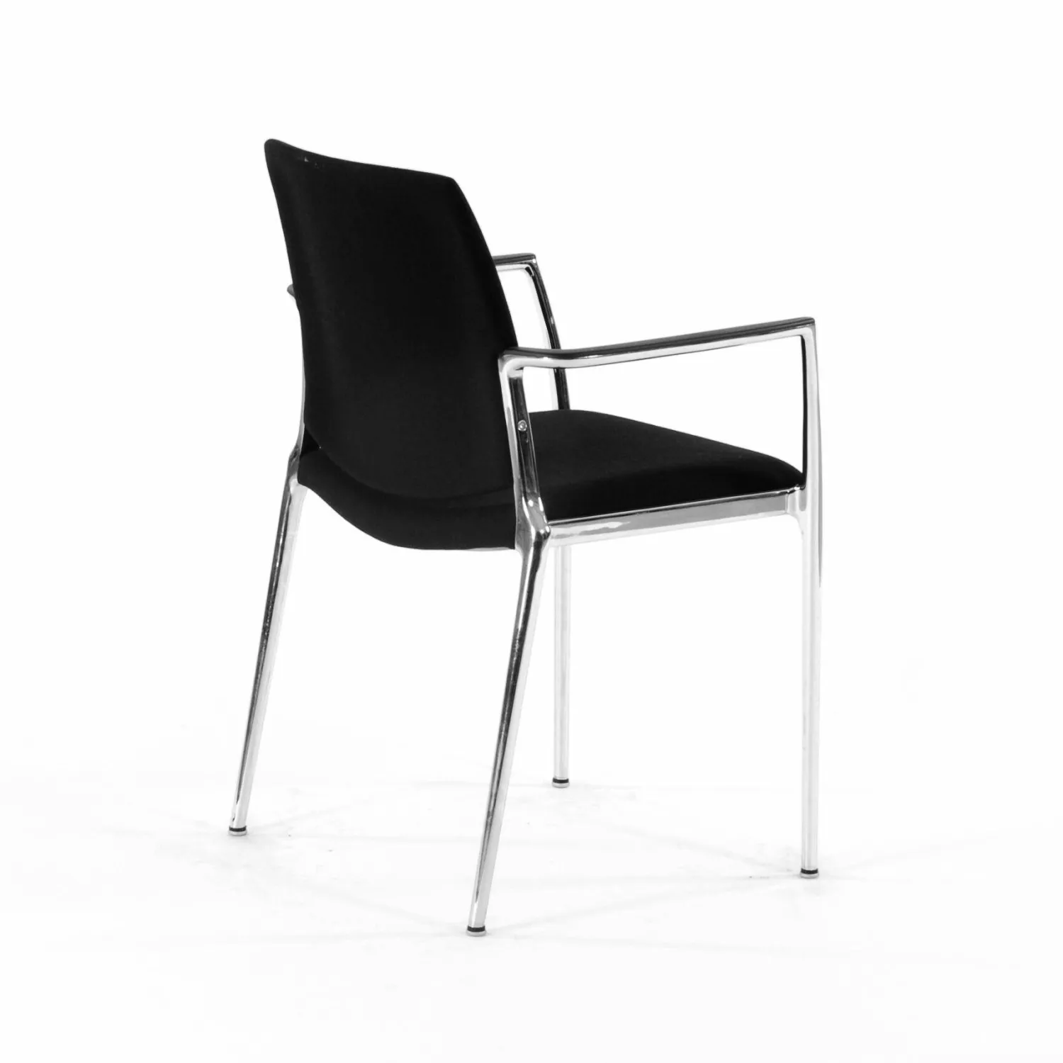 Kusch + Co Einzelstühle|Stuhl Sessel Capa Stoff Gr. 3 Bass 193 Schwarz Gestell Aluminium Verchromt