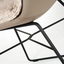 Wittmann Einzelstühle|Stuhl Shilo Stoff Montana Dove Cut Leder Toro Taube Fuß Drahtgestell Black Grey