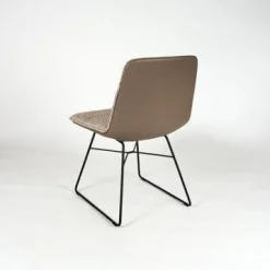 Wittmann Einzelstühle|Stuhl Shilo Stoff Montana Dove Cut Leder Toro Taube Fuß Drahtgestell Black Grey