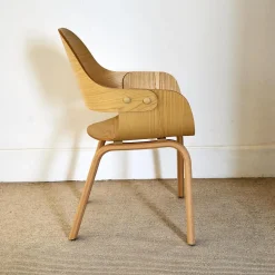 BD Barcelona Einzelstühle|Stuhl Showtime Nude Wooden Esche Natur Sitzkissen Medle Y12 Blau