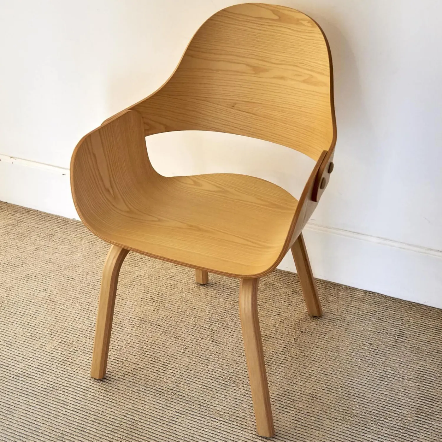 BD Barcelona Einzelstühle|Stuhl Showtime Nude Wooden Esche Natur Sitzkissen Medle Y12 Blau