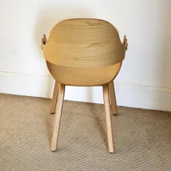 BD Barcelona Einzelstühle|Stuhl Showtime Nude Wooden Esche Natur Sitzkissen Medle Y12 Blau