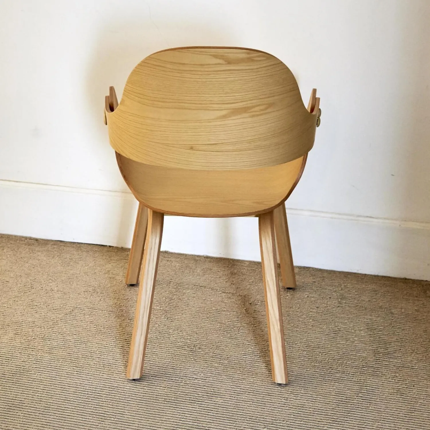 BD Barcelona Einzelstühle|Stuhl Showtime Nude Wooden Esche Natur Sitzkissen Medle Y12 Blau