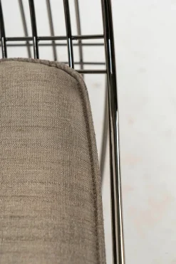 MDF Italia Einzelstühle|Stuhl Sign Filo F051704-0001 Metalldrähte Chrom Schwarz S054 inkl. Sitzkissen Sign Filo Pad Stoff Delhi G Col. 140 Grauschwarz