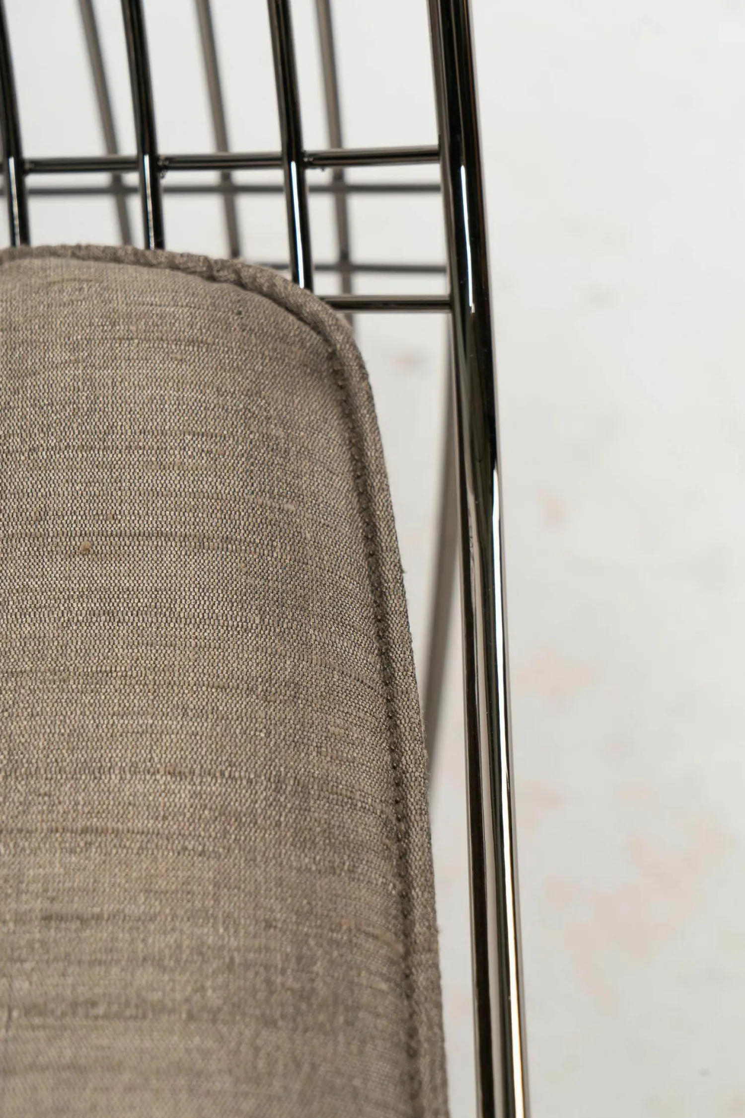 MDF Italia Einzelstühle|Stuhl Sign Filo F051704-0001 Metalldrähte Chrom Schwarz S054 inkl. Sitzkissen Sign Filo Pad Stoff Delhi G Col. 140 Grauschwarz