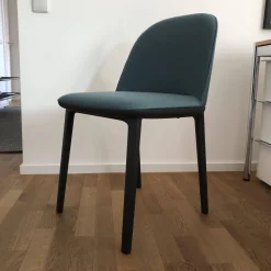 Vitra Einzelstühle|Stuhl Softshell Side Chair Stoff Aura Stahlblau
