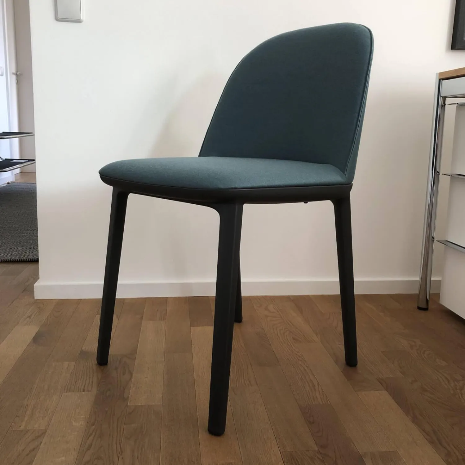 Vitra Einzelstühle|Stuhl Softshell Side Chair Stoff Aura Stahlblau