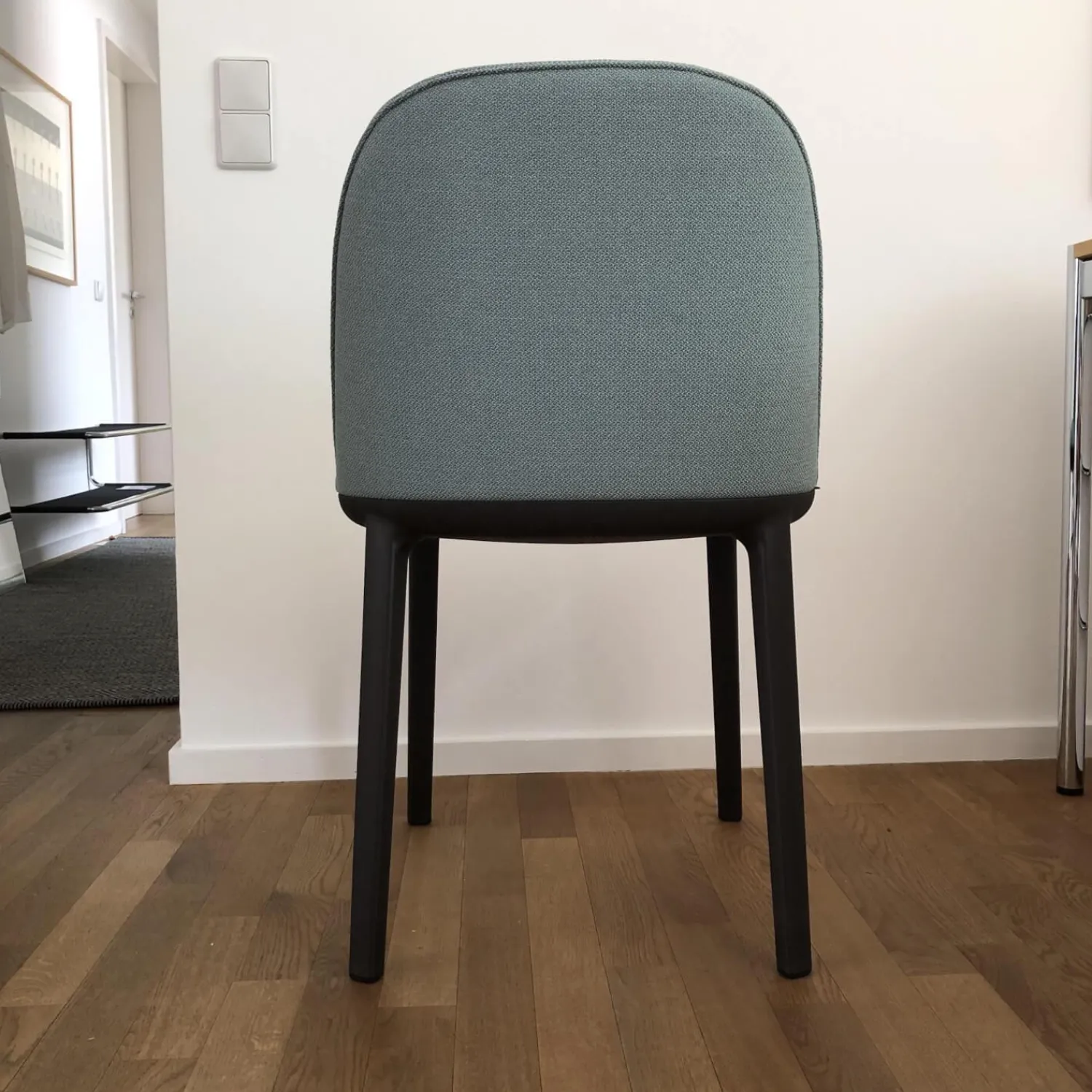 Vitra Einzelstühle|Stuhl Softshell Side Chair Stoff Credo Delfin Stahlblau