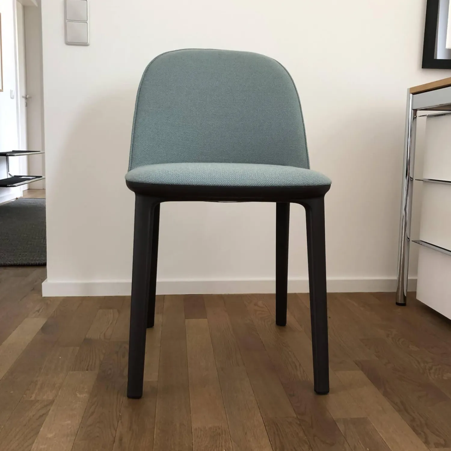 Vitra Einzelstühle|Stuhl Softshell Side Chair Stoff Credo Delfin Stahlblau