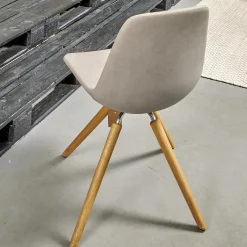 Tonon Einzelstühle|Stuhl Step Bezug Eco Kunstleder Schlamm Gestell Eiche