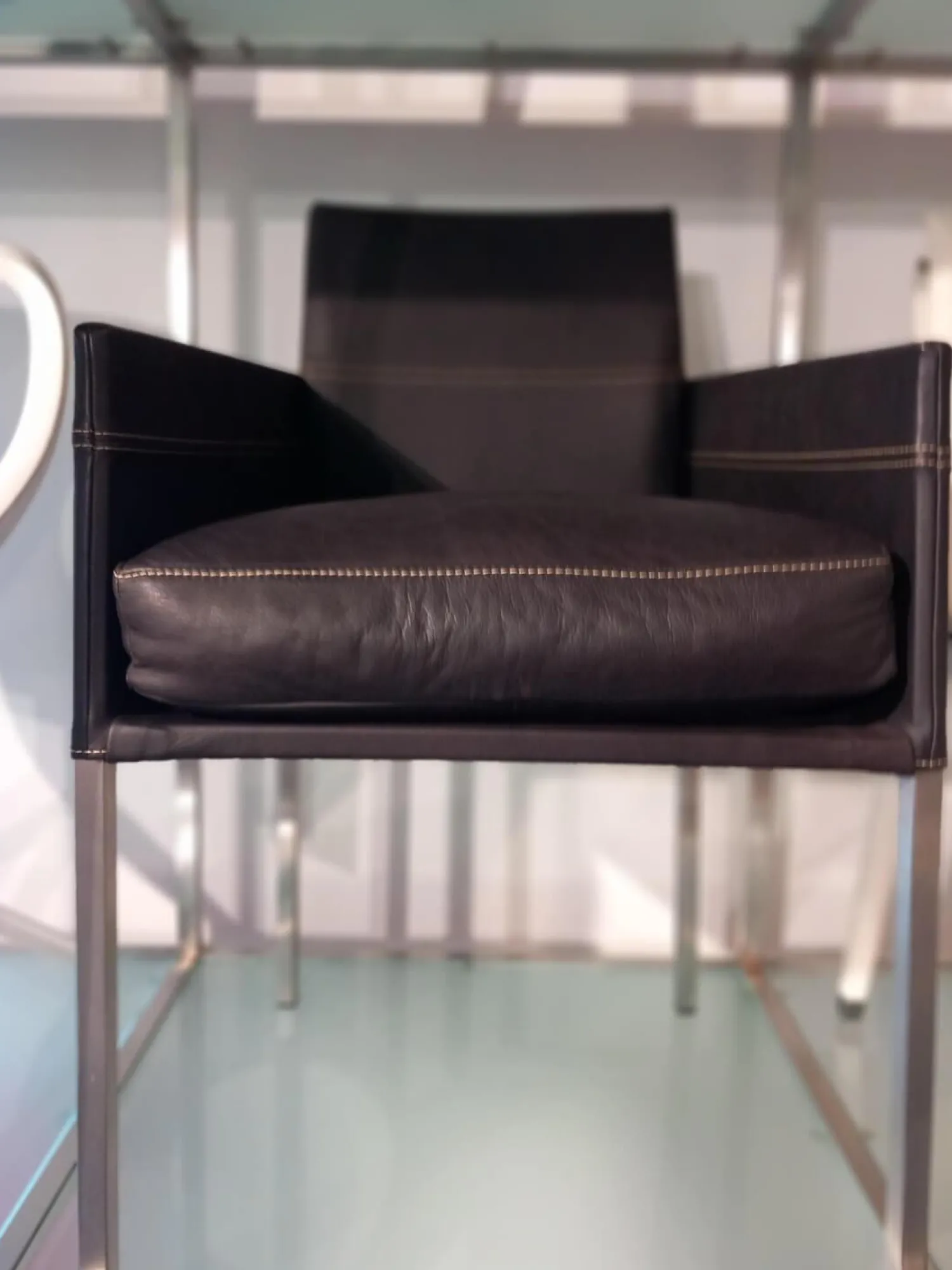 KFF Einzelstühle|Stuhl Texas Leder Rancho Moro 1803 Braun mit Armlehne