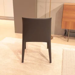 B&B Italia Einzelstühle|Stuhl Vol Au Vent SVL Lederbezogen Beta BT 251 1231251 Grau