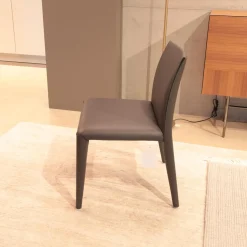 B&B Italia Einzelstühle|Stuhl Vol Au Vent SVL Lederbezogen Beta BT 251 1231251 Grau