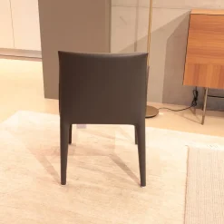 B&B Italia Einzelstühle|Stuhl Vol Au Vent SVL Lederbezogen Beta BT 251 1231251 Grau