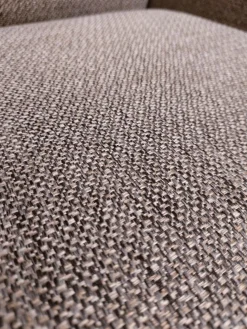 Global Stuhlsets|Stuhlgruppe Bank 2 Stühle 2 Sessel Stoff 062609 Grau Braun Füße Bianche Weiß Geölt